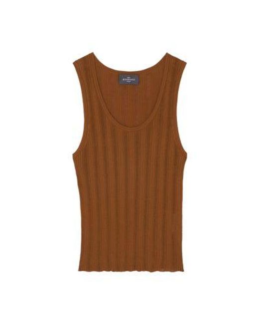 Bompard Brown Ribbed Tank Top