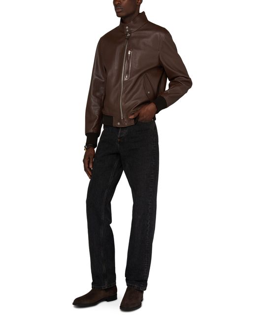 Tom Ford Brown Leather Jacket for men
