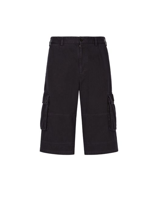 Dolce & Gabbana Black Cotton Cargo Shorts With Tag for men