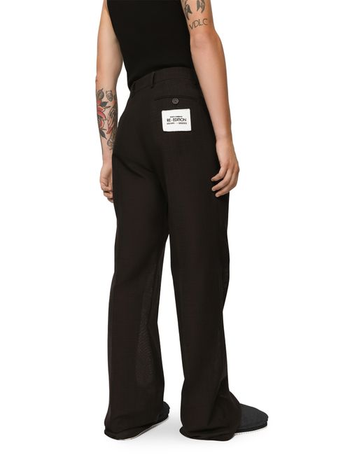 Dolce & Gabbana Black Tailored Straight-leg Pants In Technical Cotton for men