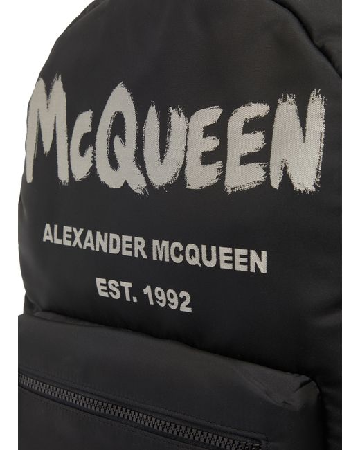 Alexander McQueen Black Metropolitan Backpack for men