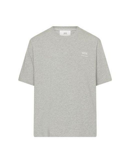 AMI Gray Ami De Cœur T-Shirt for men