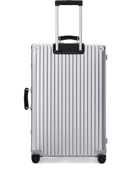 RIMOWA Leather Classic Check-in L luggage in Silver (Metallic) for Men |  Lyst