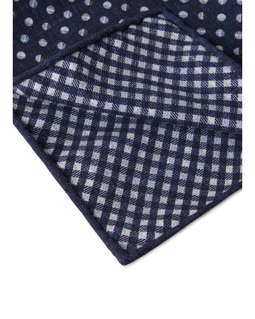 Brunello Cucinelli Blue Double-face Pocket Square Tie for men