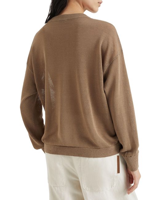 Brunello Cucinelli Brown Shine-Effect Sweater
