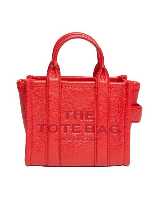 Marc Jacobs Red The Leather Crossbody Tote Bag