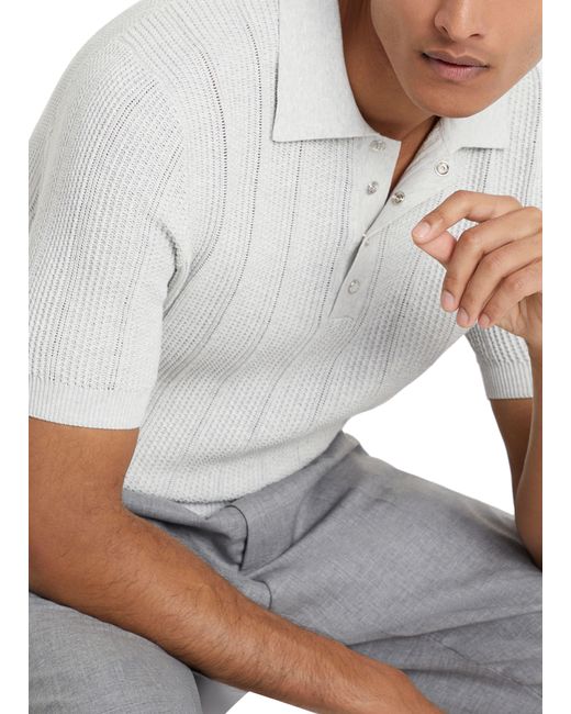 Brunello Cucinelli White Polo-Style Sweater for men