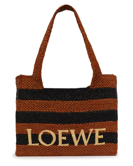 Loewe Brown Mittelgroße Tote Bag Font Stripes