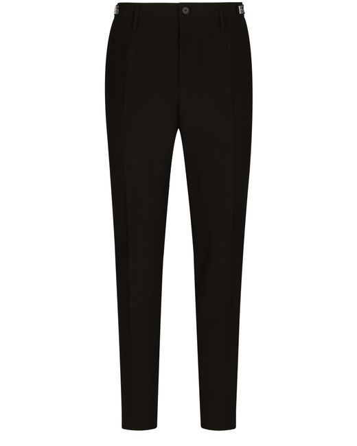 Dolce & Gabbana Black Technical Fabric Pants With Metal Dg Logo for men