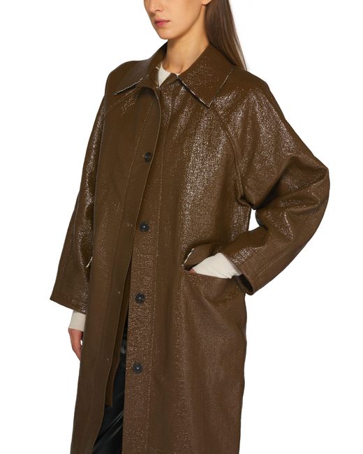 Manteau long original laqué Kassl en coloris Brown