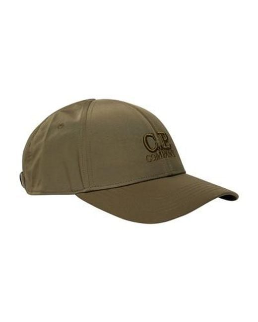 C P Company Green Chrome-R Logo Cap for men