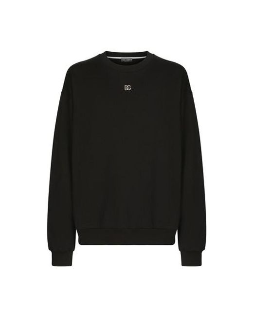 Sweat en jersey de coton avec écusson DG Dolce & Gabbana pour homme en  coloris Noir | Lyst