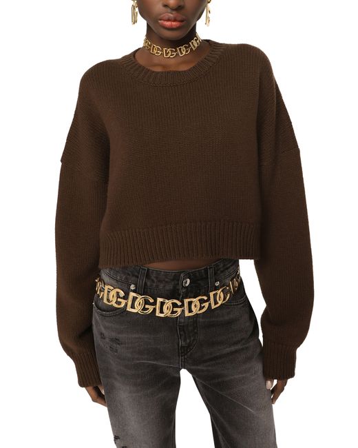 Dolce & Gabbana Brown Wool And Cashmere Sweater