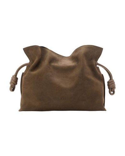 Flamenco Clutch Moyen En Nubuck Grainé Loewe en coloris Brown