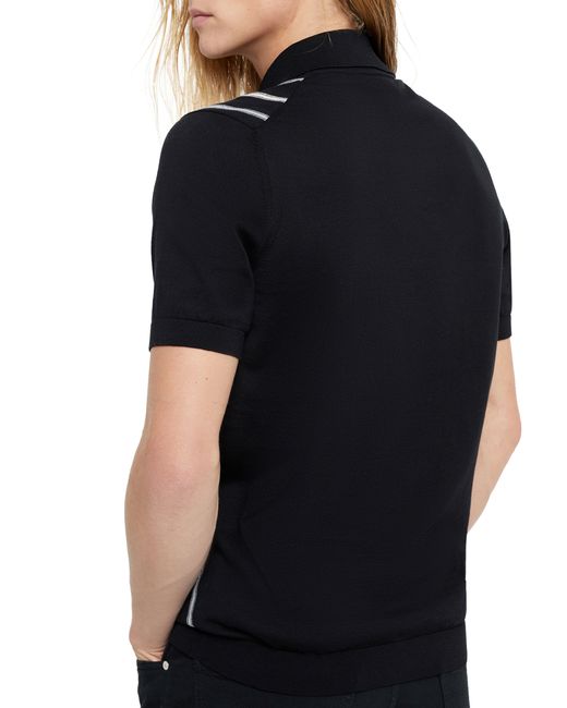 Brunello Cucinelli Black Lightweight Knit Polo Shirt for men