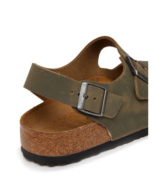 Birkenstock Brown Milano Waxy Leather Sandals for men