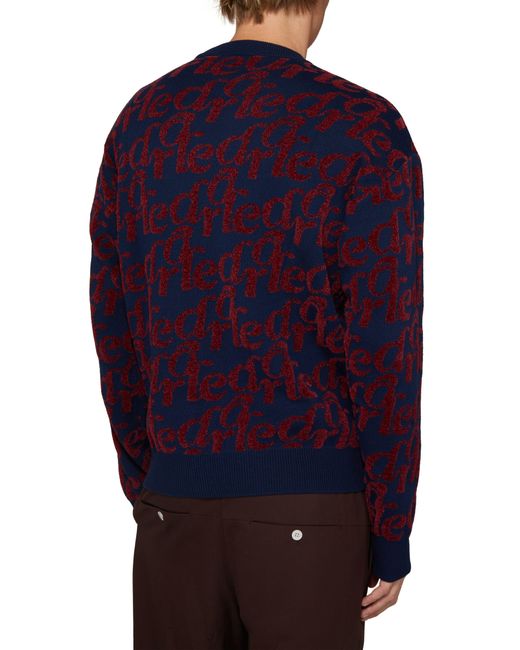 Drole de Monsieur Blue Fun Knitted Sweater for men
