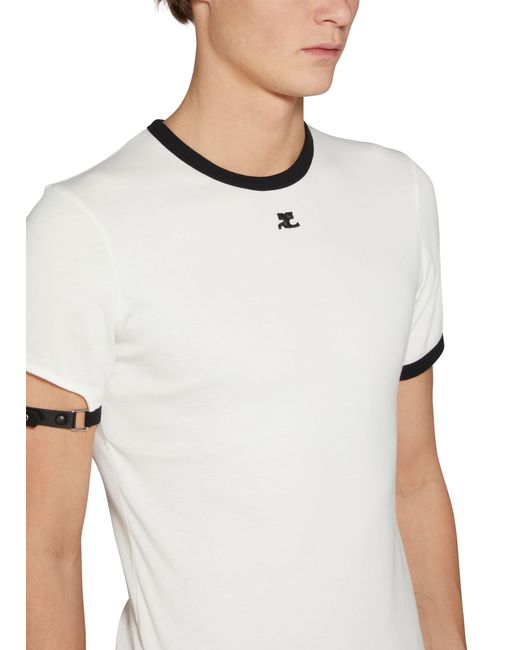 Courreges White Contrast T-shirt for men