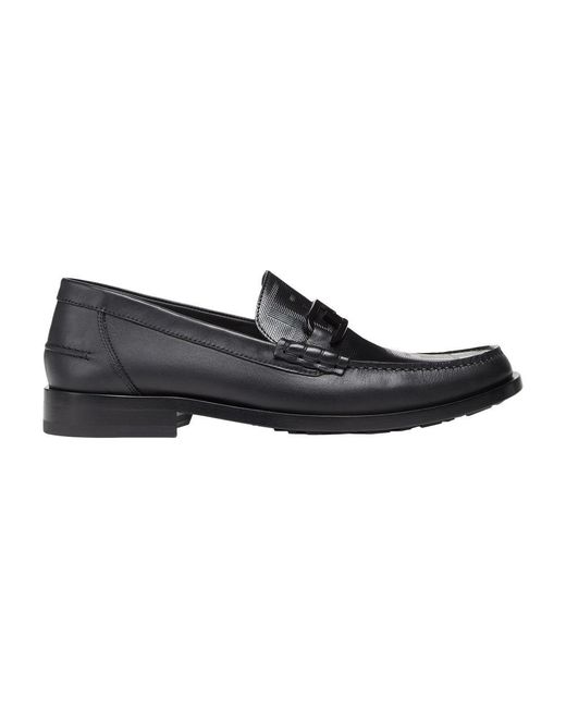 Fendi Black Leather Loafers for men