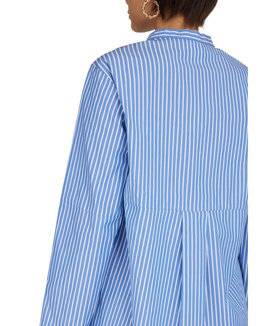 Max Mara Blue Linda Long-Sleeved Shirt With Stripes