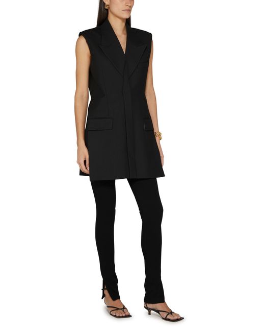 Victoria Beckham Black Sleeveless Tailored Dress