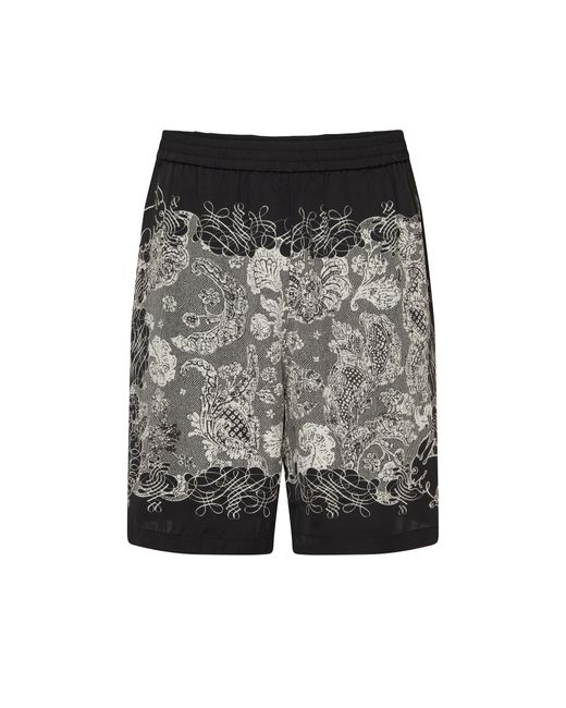 Acne Black Printed Shorts for men