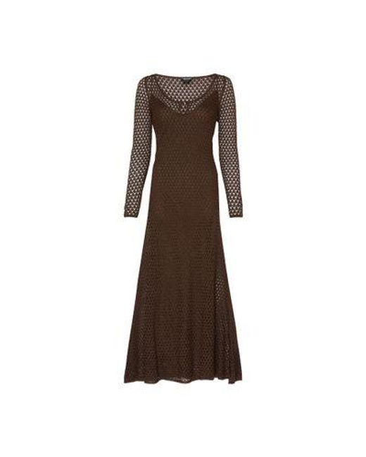 Tom Ford Brown Openwork Neck Maxi Dress