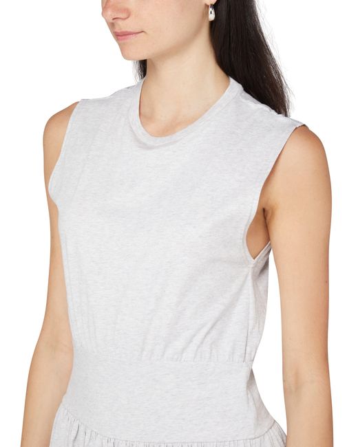Totême  White Ärmelloses T-Shirt-Maxikleid aus Baumwolle