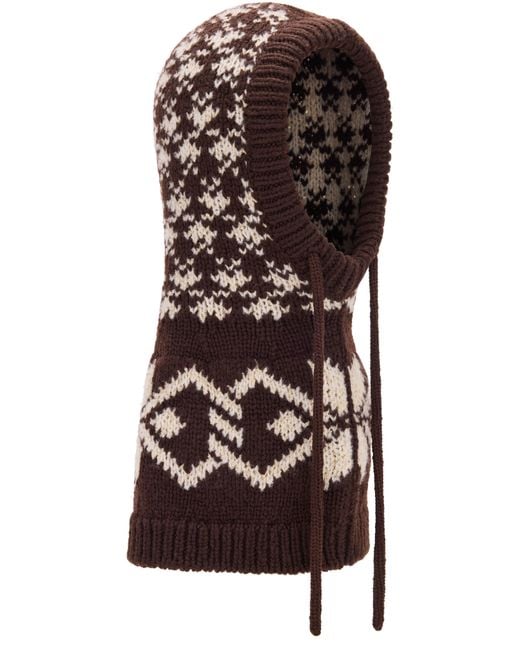 Moncler Brown Printed Balaclava