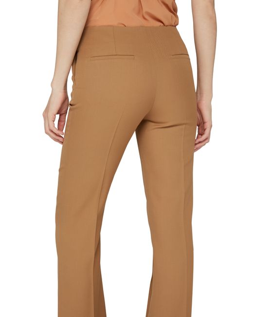 Chloé Brown Tailored Wool Pants With Asymmetrical Ankles