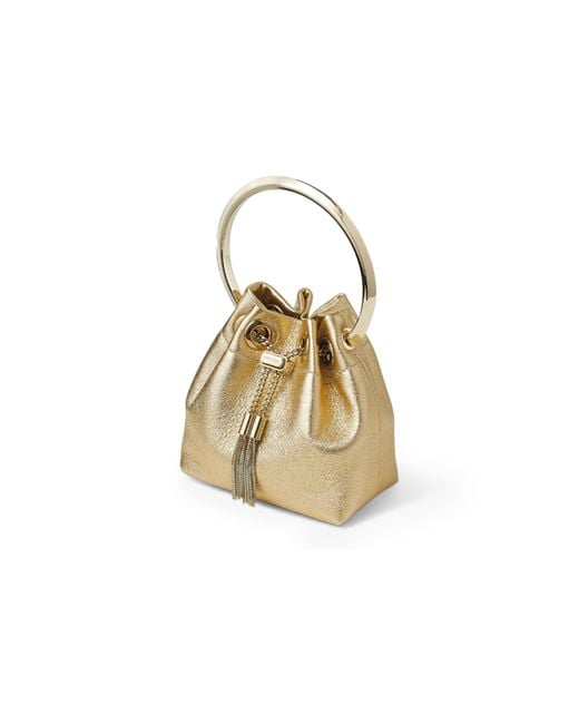 Jimmy Choo Metallic Bon Bon Micro Bucket Bag
