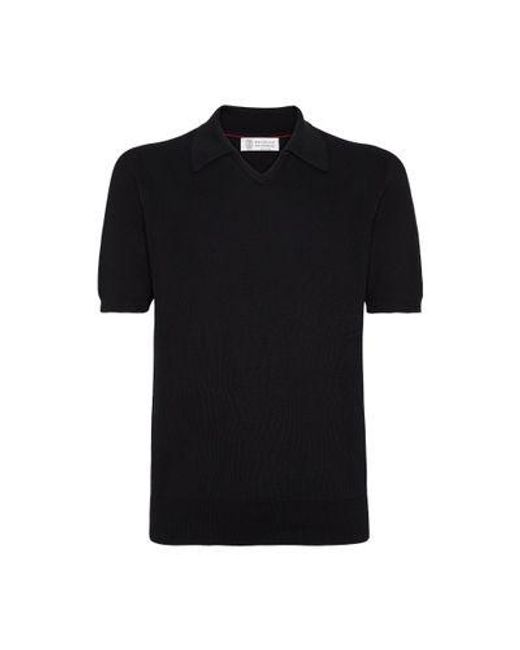 Brunello Cucinelli Black Polo-style Sweater for men