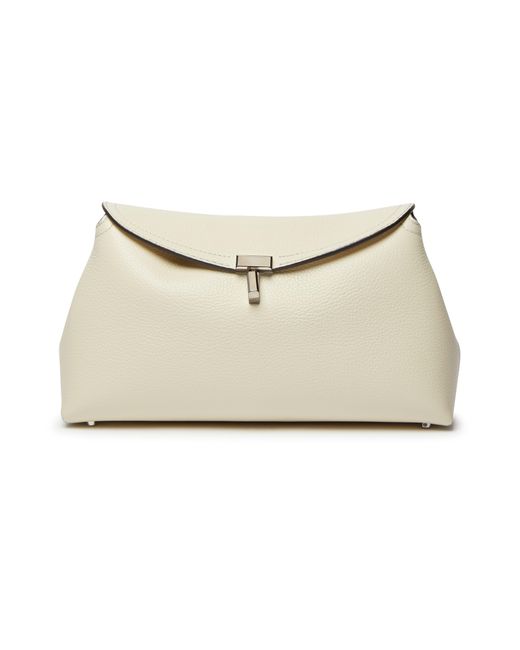 Totême  Black Leder Clutch-Tasche T-Lock