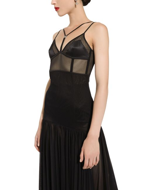 Dolce & Gabbana Black Tulle Midi Dress