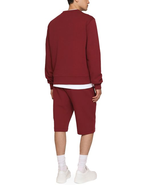 Dolce & Gabbana Red Jersey Jogging Shorts for men