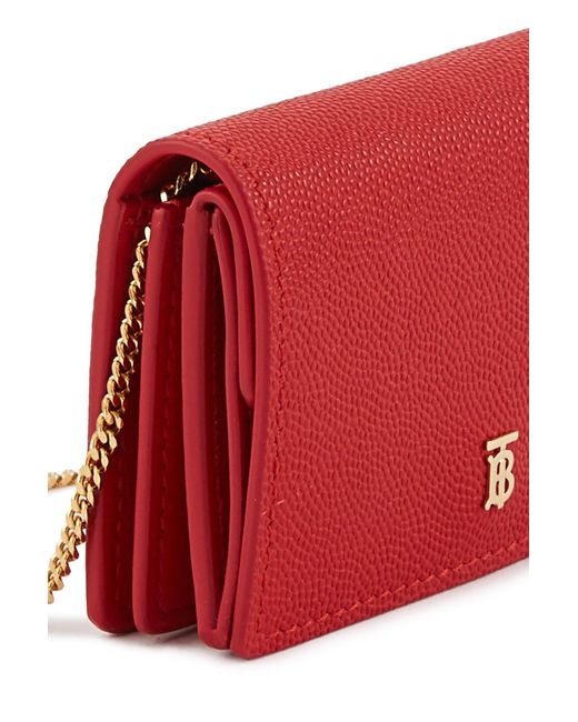 burberry jessie leather wallet on chain