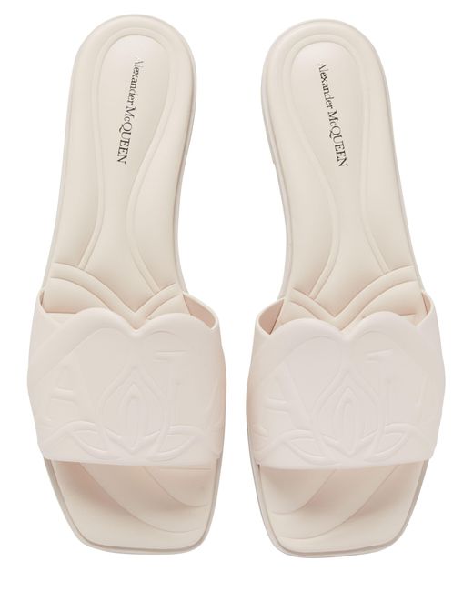 Alexander McQueen White Flat Sandals
