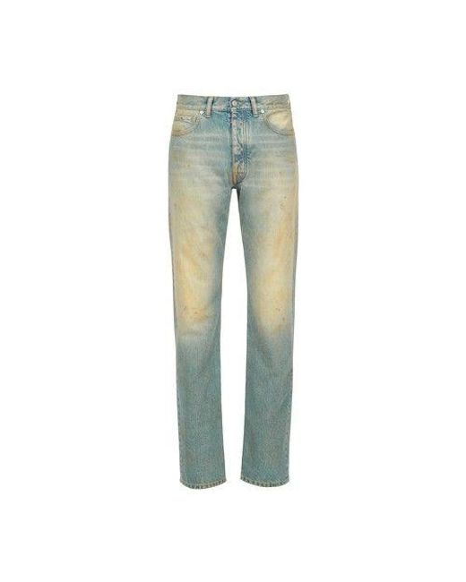 Maison Margiela Dirty Wash Jeans in Green | Lyst