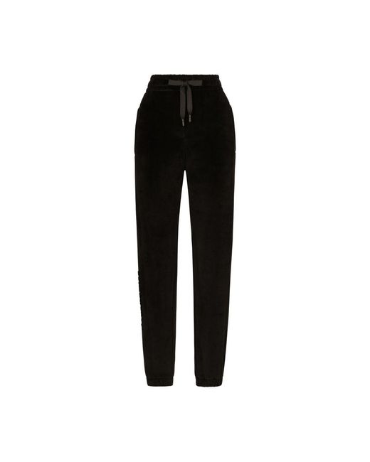 Dolce & Gabbana Black Jogging Pants With Embroidery