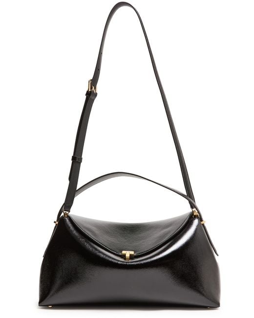 Totême  Black T-Lock Leather Handle Bag