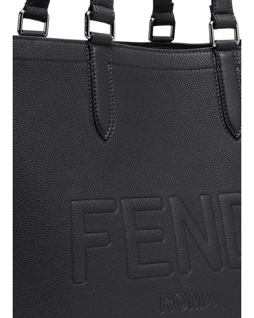 Sac shopping en cuir Roma Fendi pour homme en coloris Black