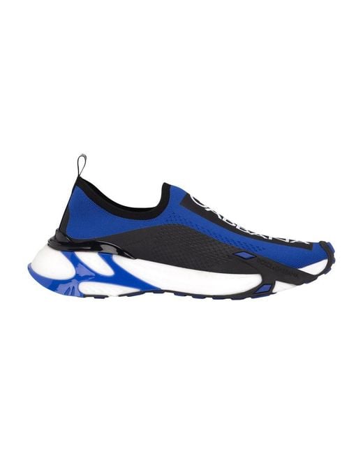 Dolce & Gabbana Blue Stretch Mesh Fast Sneakers for men