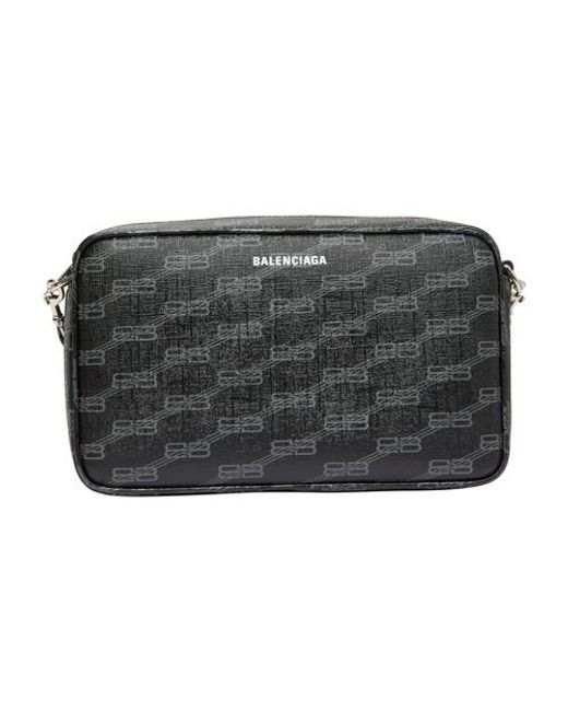 Balenciaga Signature Medium Camera Bag Bb Monogram in Black Grey (Black