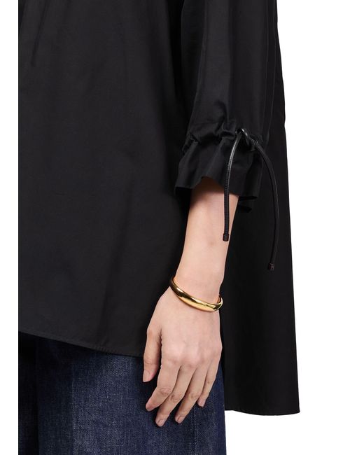 Max Mara Black V-Neck Blouse