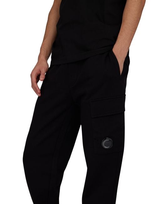 C P Company Black Sweat Pants for men