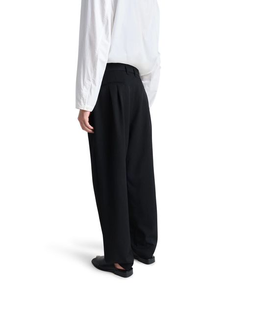 Lemaire Black Drawstring Pleated Pants for men