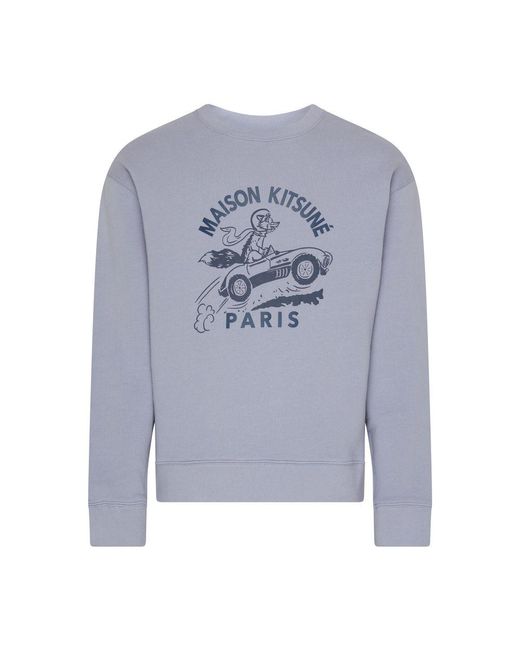 Maison Kitsuné Blue Racing Fox Sweatshirt for men