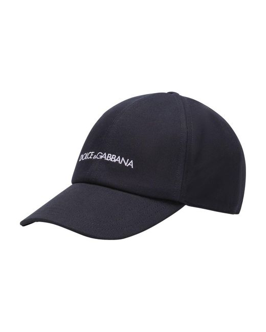 Dolce & Gabbana Blue Cotton Baseball Cap for men