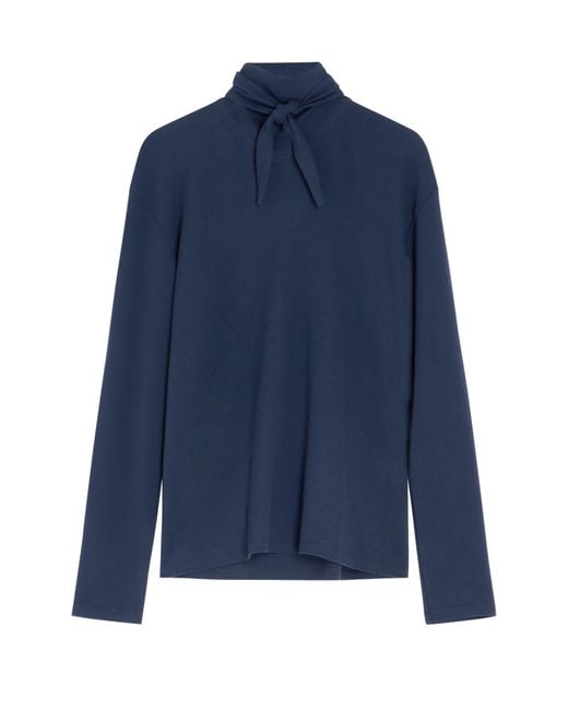 Lemaire Blue Langärmeliges Foulard-Top