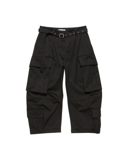 Acne Black Twill Cargo Pants